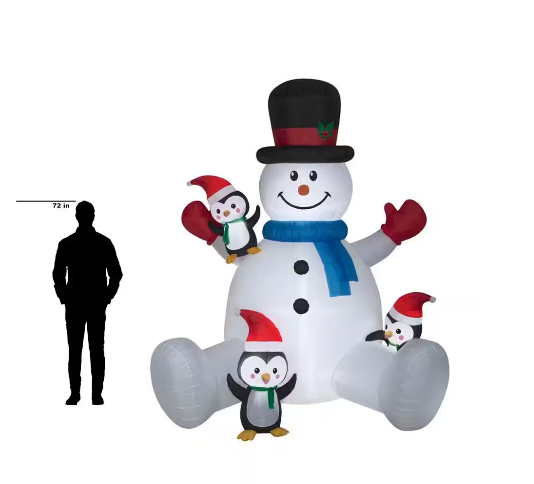 Christmas Clearance 💥9.5 ft. Snowman With Penguins Holiday Inflatable