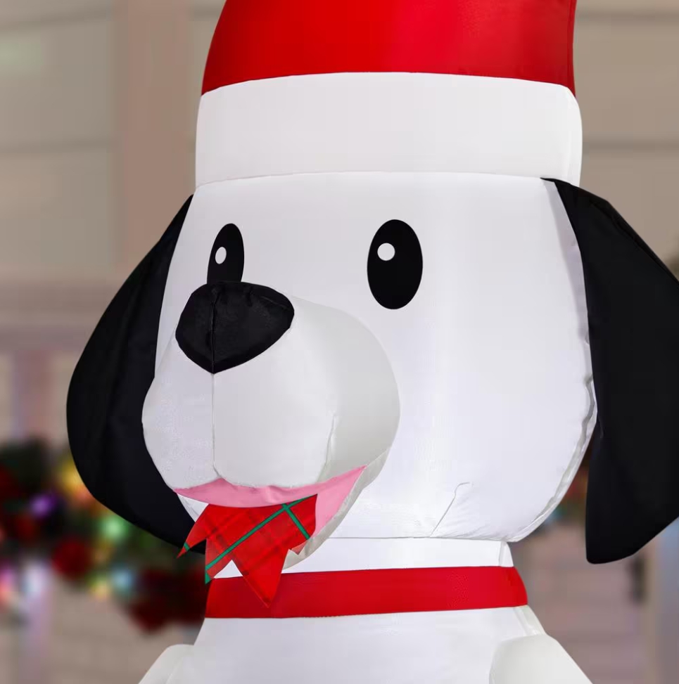 Christmas Clearance 💥5 ft. Animated LED Dog in Gift Box Inflatable