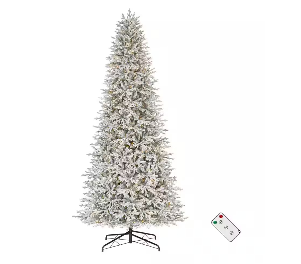 Christmas Clearance 💥12 ft. Pre-Lit LED Kenwood Fraser Fir Flocked Artificial Christmas Tree