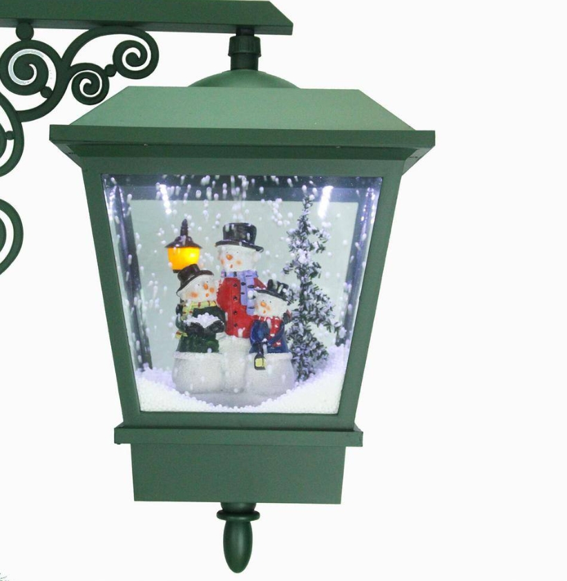 Christmas Clearance 💥74 in. Christmas Double Street Lamp with Santa, Snowman and Music