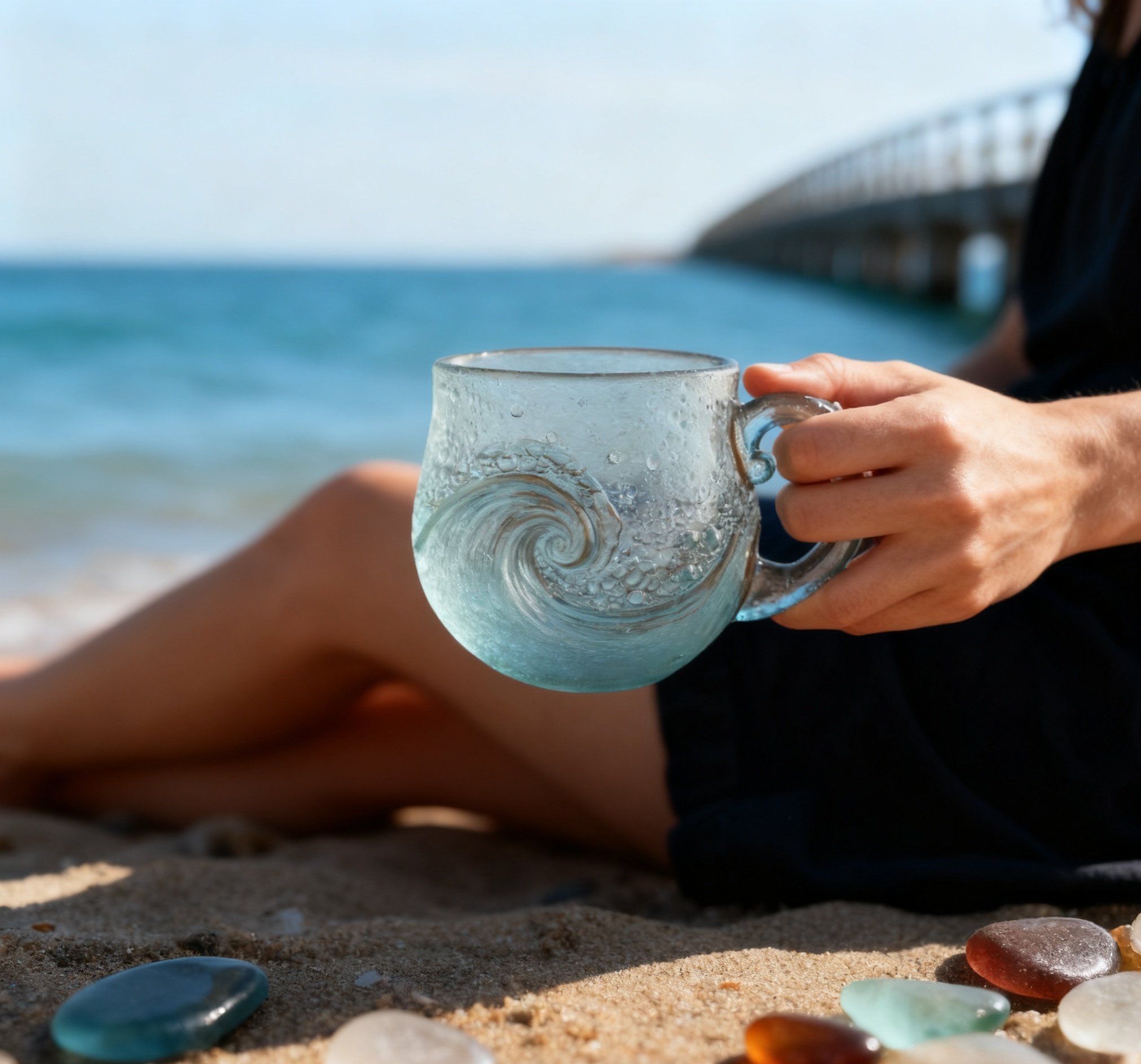 ⏰Christmas Sale 49% OFF!!💥🌊Handcrafted Ocean Sea Glass Wave Mug