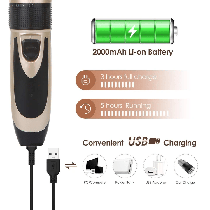 ☀️⛱ Low Noise Cordless Clipper Kit