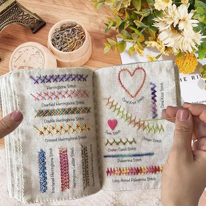 🔥LAST DAY SALE 49% OFF 🌈Beginner-Friendly💕 Embroidery Stitch Book