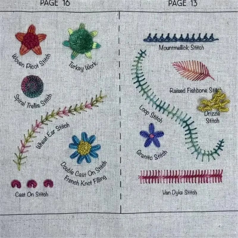 🔥LAST DAY SALE 49% OFF 🌈Beginner-Friendly💕 Embroidery Stitch Book