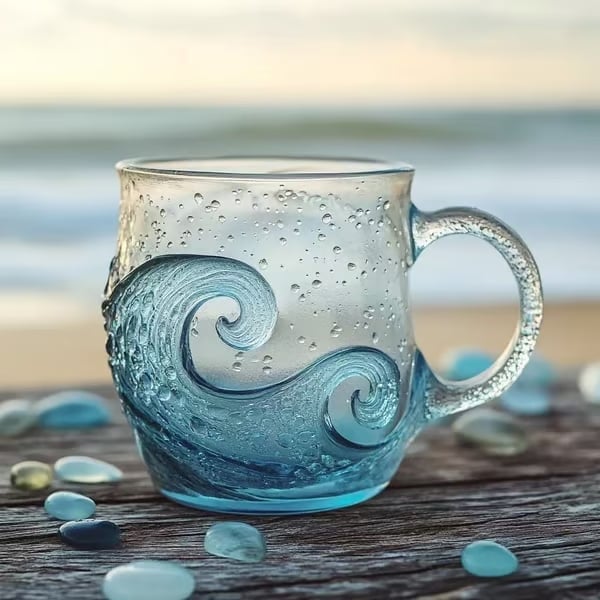 ⏰Christmas Sale 49% OFF!!💥🌊Handcrafted Ocean Sea Glass Wave Mug