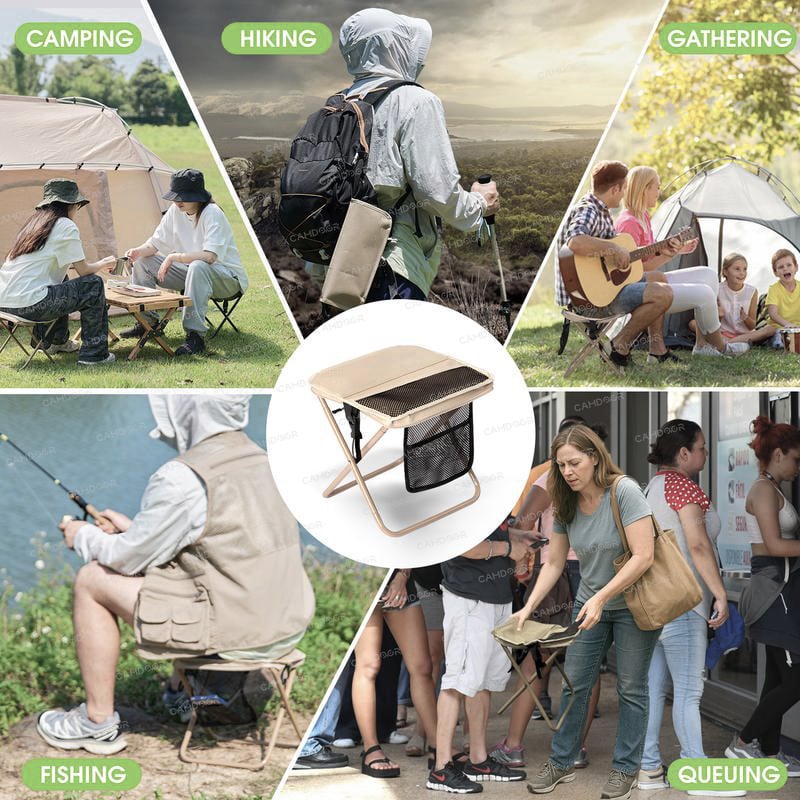 🔥LAST DAY 49% OFF🔥Camping Chairs, Upgraded Foldable Stool, 1.5 lbs ultra light, Max Load Capacity 286lbs