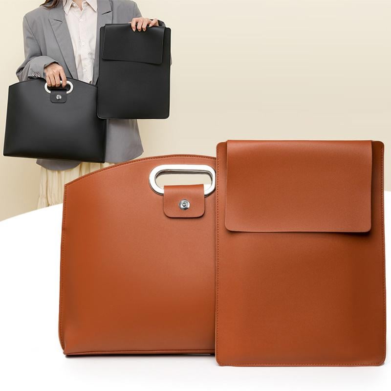Waterproof Leather 14-16In 2PCS Laptop Bag for Women Handbag