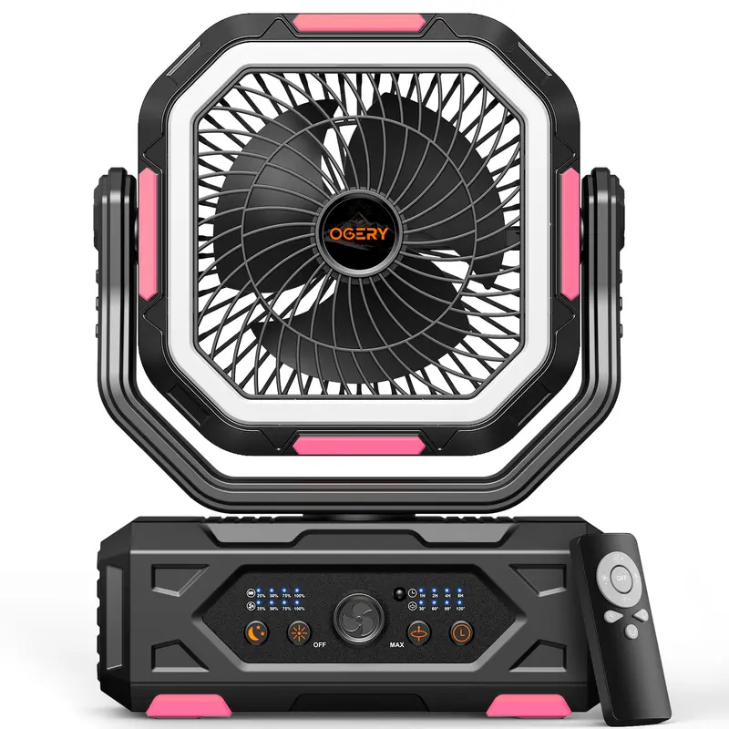 💝2026 Upgraded Camping Fan✅30000mAh Rechargeable Fan with LED Lights & 270° Pivot