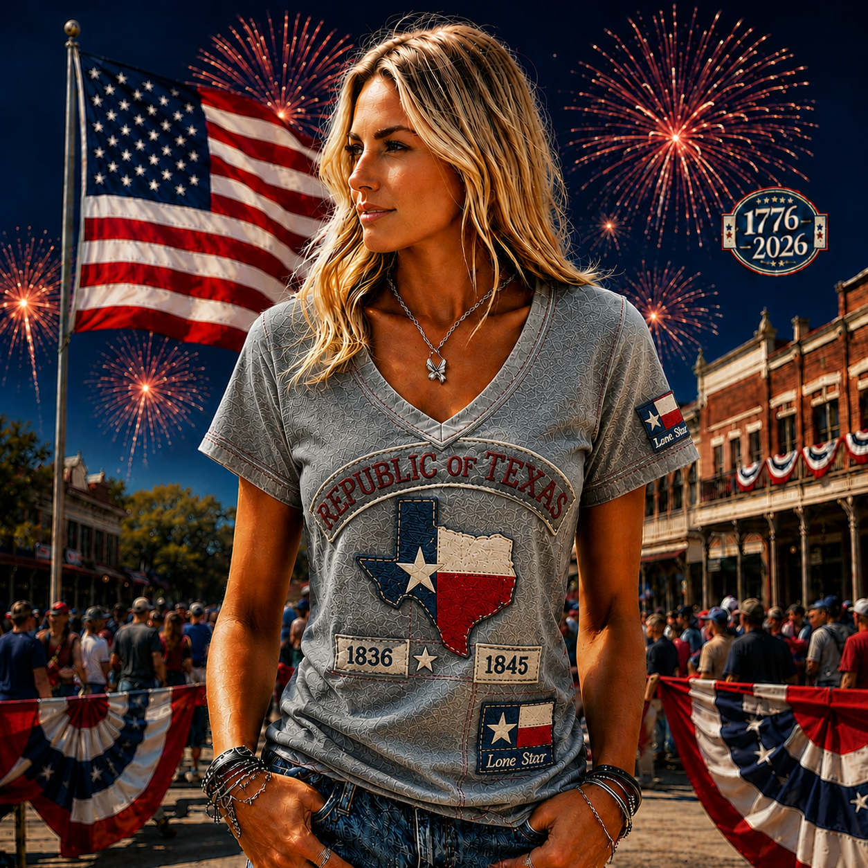 Women's V-Neck Tee – Celebrate Texas Pride in Style