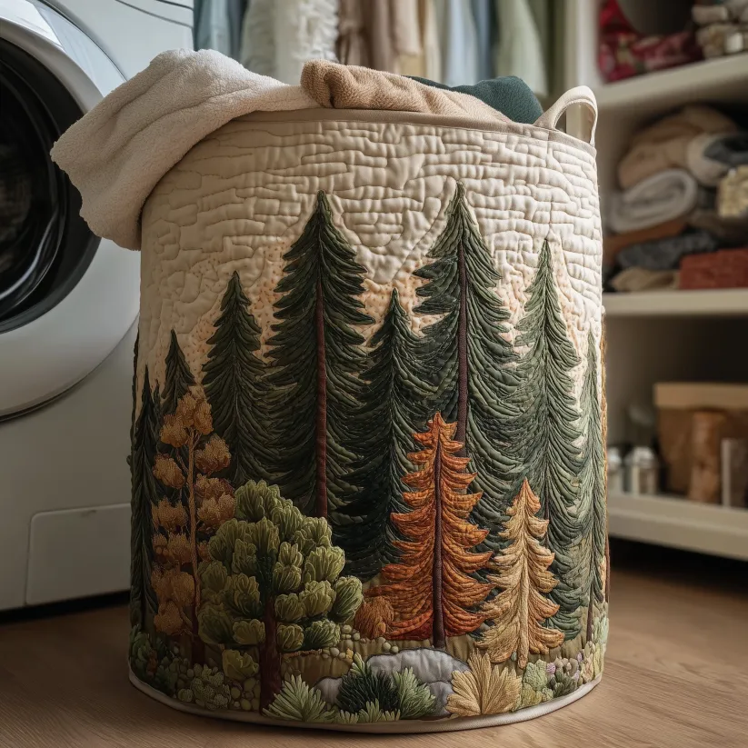 Hot Seller Quilted Laundry Basket | Animals oceans  forests