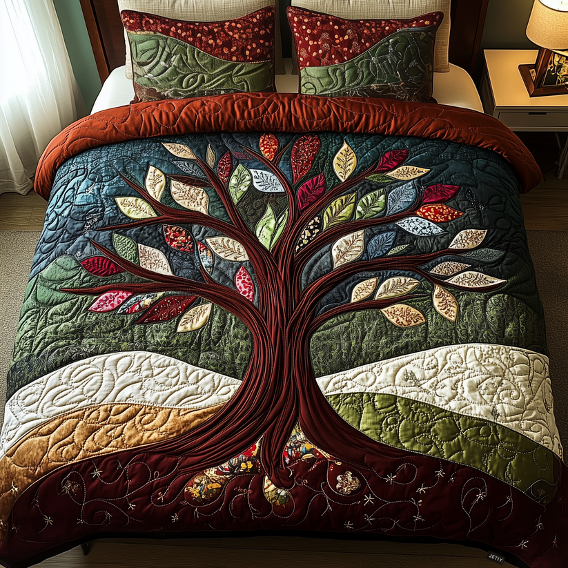 Nature Embrace 3-Piece Quilted Bedding Set