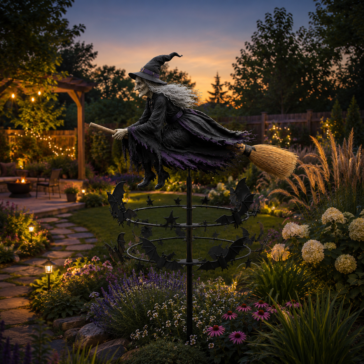🔥 Halloween Early Bird Special 🧙‍♂️ The Enchanted Witch Garden Wind Spinner
