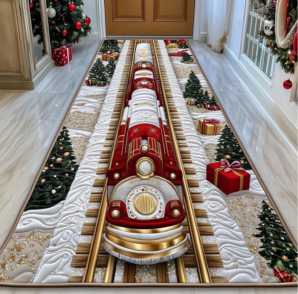 3D Visual Effect Themed Runner Rug with Artistic Scene Design for Hallway Decor Non-Slip Washable Polyester Floor Mat