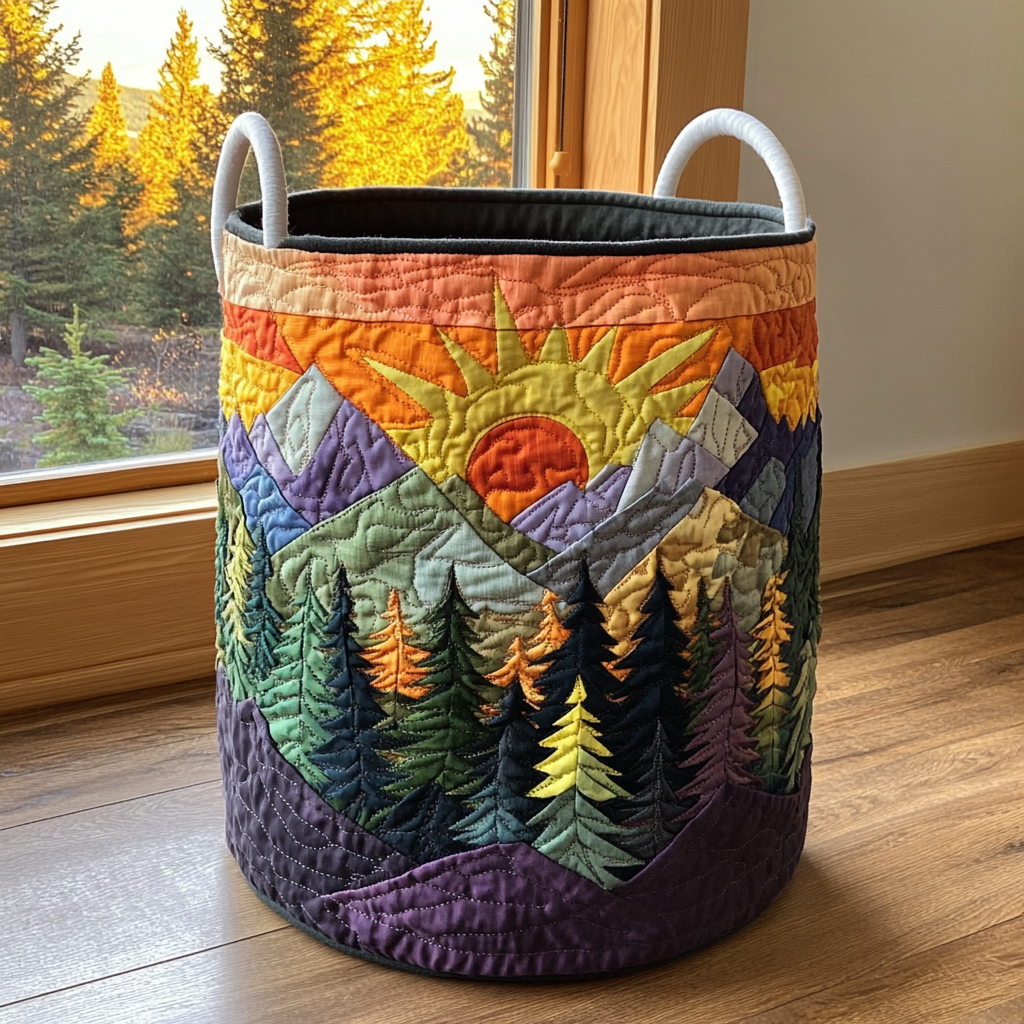 Forest Quilted Laundry Basket