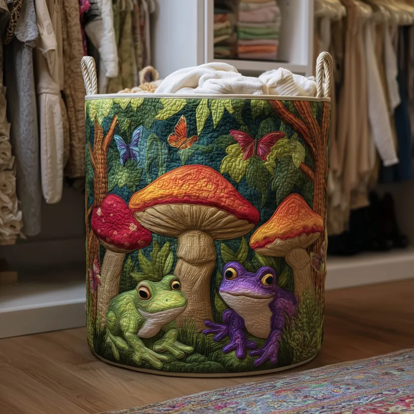 Hot Seller Quilted Laundry Basket | Animals oceans  forests