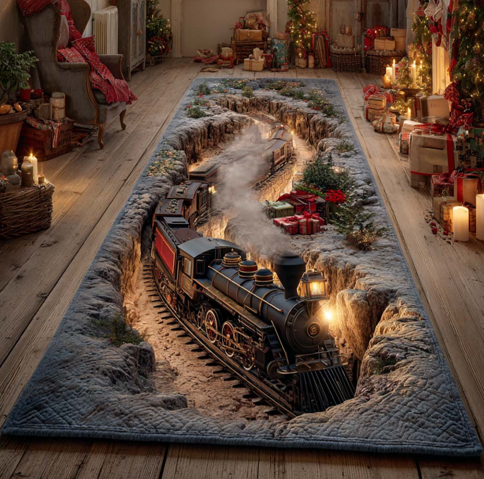 3D Stereoscopic Visual Effect Animal & Nature Themed Runner Carpet Non-Slip Wear-Resistant Washable Polyester Hallway Rug for Living Room Corridor Home Decoration