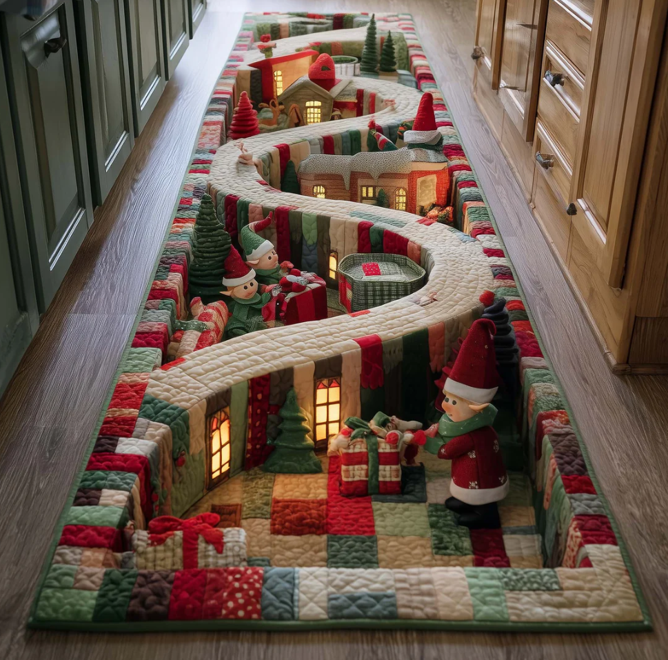 3D Visual Effect Themed Runner Rug with Artistic Scene Design for Hallway Decor Non-Slip Washable Polyester Floor Mat
