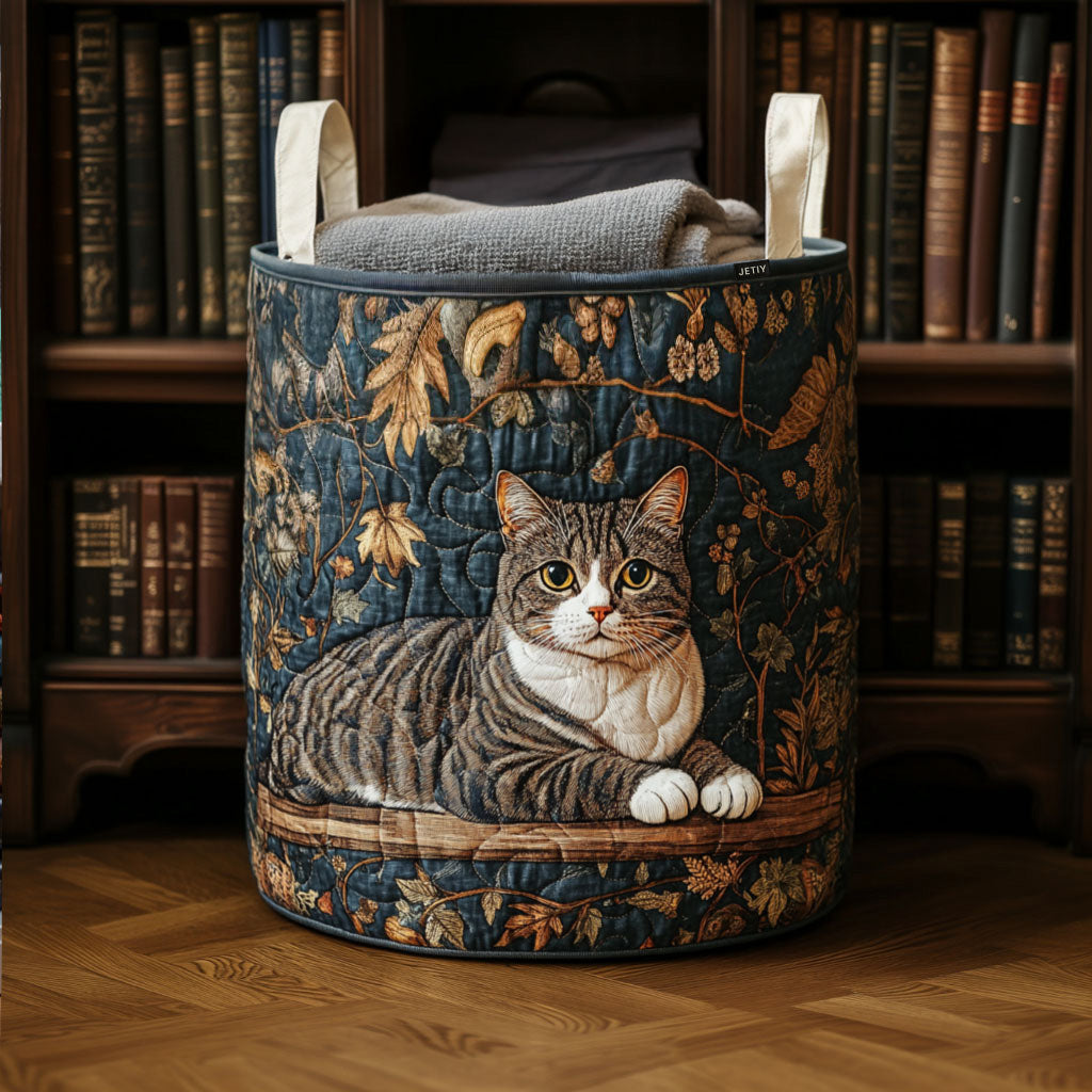 Graceful Paws Quilted Laundry Basket