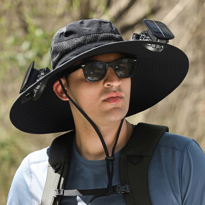 🔥Summer Hot Sale 45% OFF👒2026 New Ultralight Solar Fan Sun Hat—Hat-Solar & USB Charging