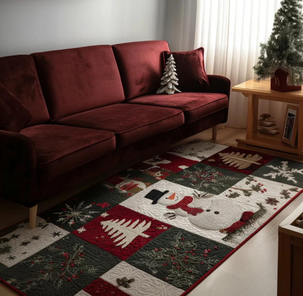 Immersive Illusion Hallway Quilted Runner Rug Carpet with Dragon Train Gnome Themed Pattern Non-Slip Durable Polyester Floor Mat for Home Decoration