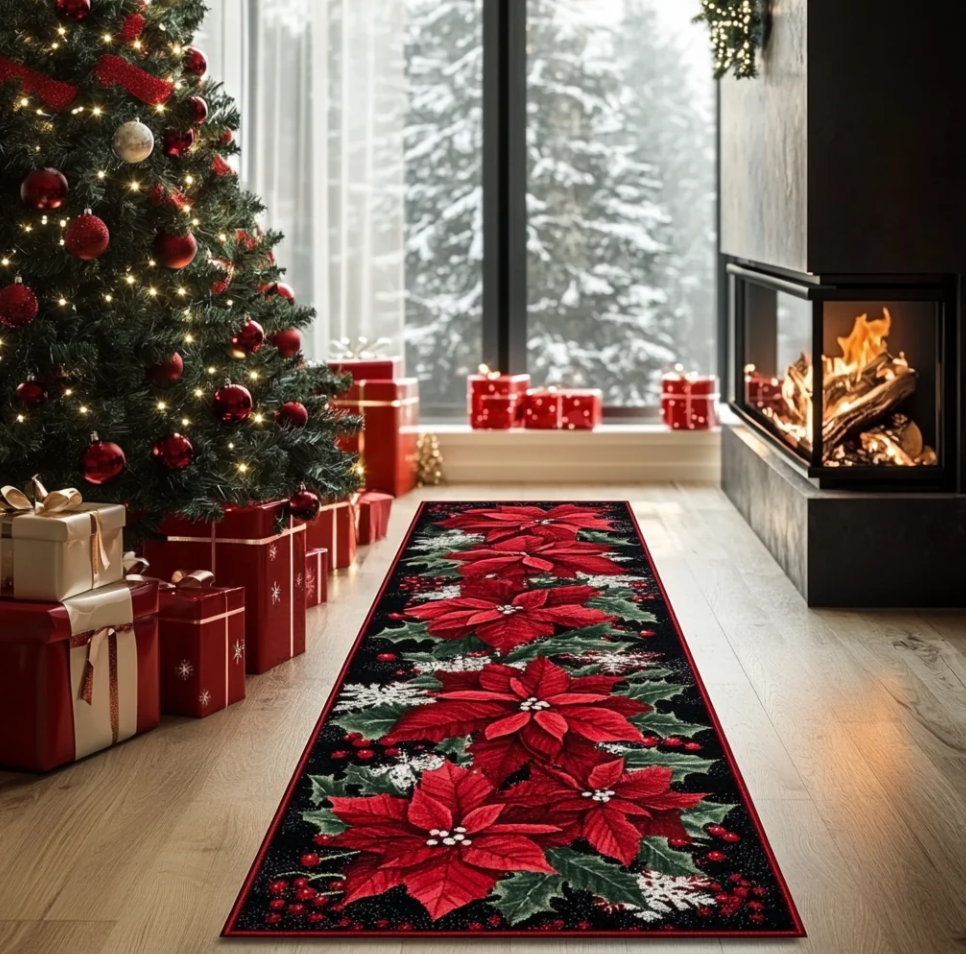 3D Stereoscopic Visual Effect Animal & Nature Themed Runner Carpet Non-Slip Wear-Resistant Washable Polyester Hallway Rug for Living Room Corridor Home Decoration