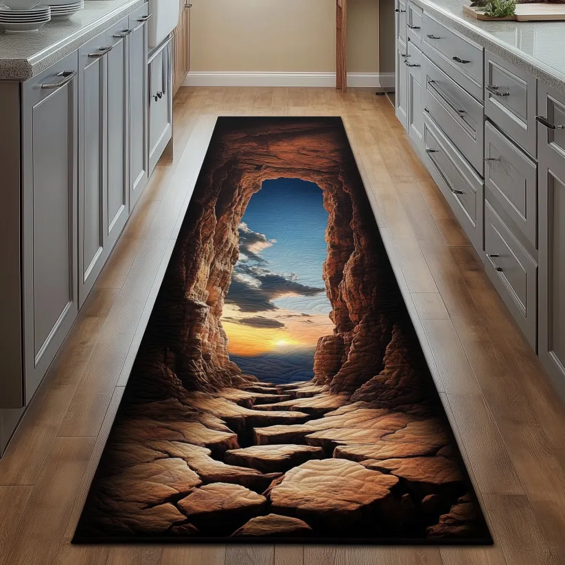 Immersive 3D Visual Effect Style     Multi-Design 3D Quilted Runner Rug | 3D