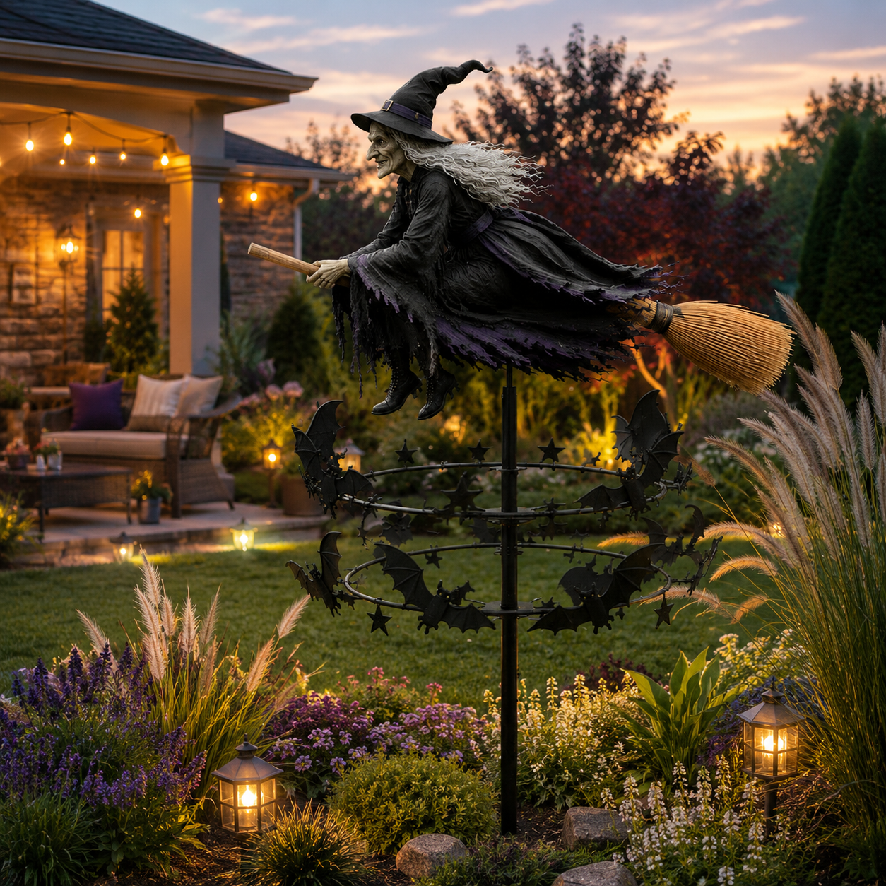 🔥 Halloween Early Bird Special 🧙‍♂️ The Enchanted Witch Garden Wind Spinner