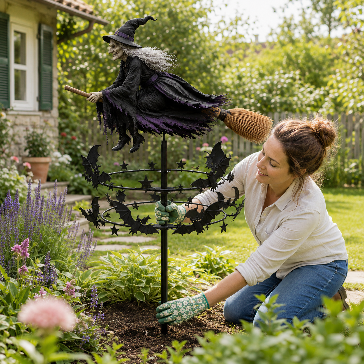 🔥 Halloween Early Bird Special 🧙‍♂️ The Enchanted Witch Garden Wind Spinner