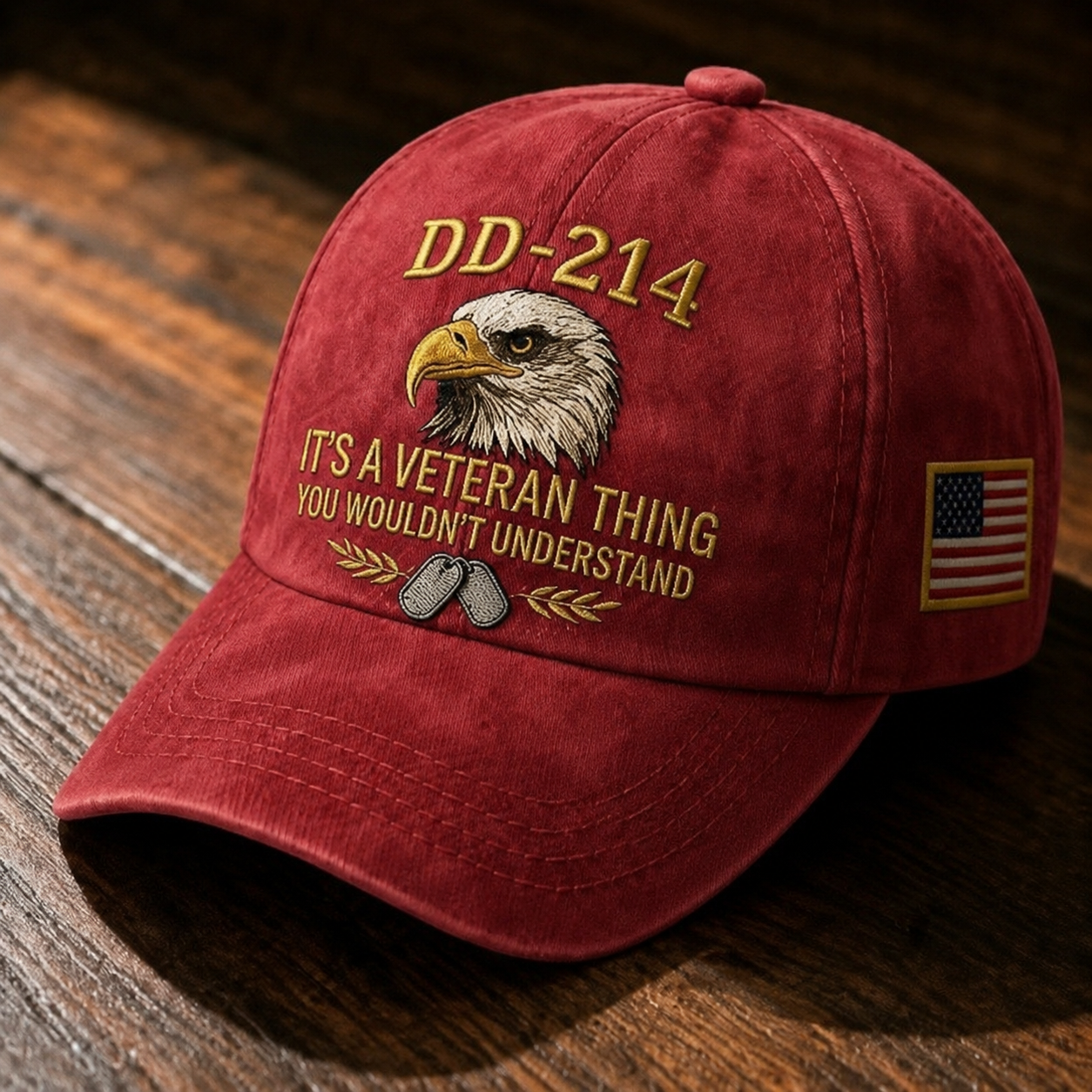 DD-214 Veteran 3D Embroidered Cap - “IT'S A VETERAN THING YOU WOULDN'T UNDERSTAND”🎁 Free Honor Coin With Every Cap Purchase