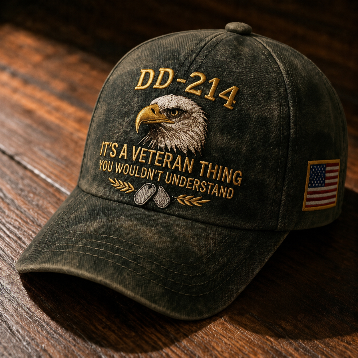 DD-214 Veteran 3D Embroidered Cap - “IT'S A VETERAN THING YOU WOULDN'T UNDERSTAND”🎁 Free Honor Coin With Every Cap Purchase