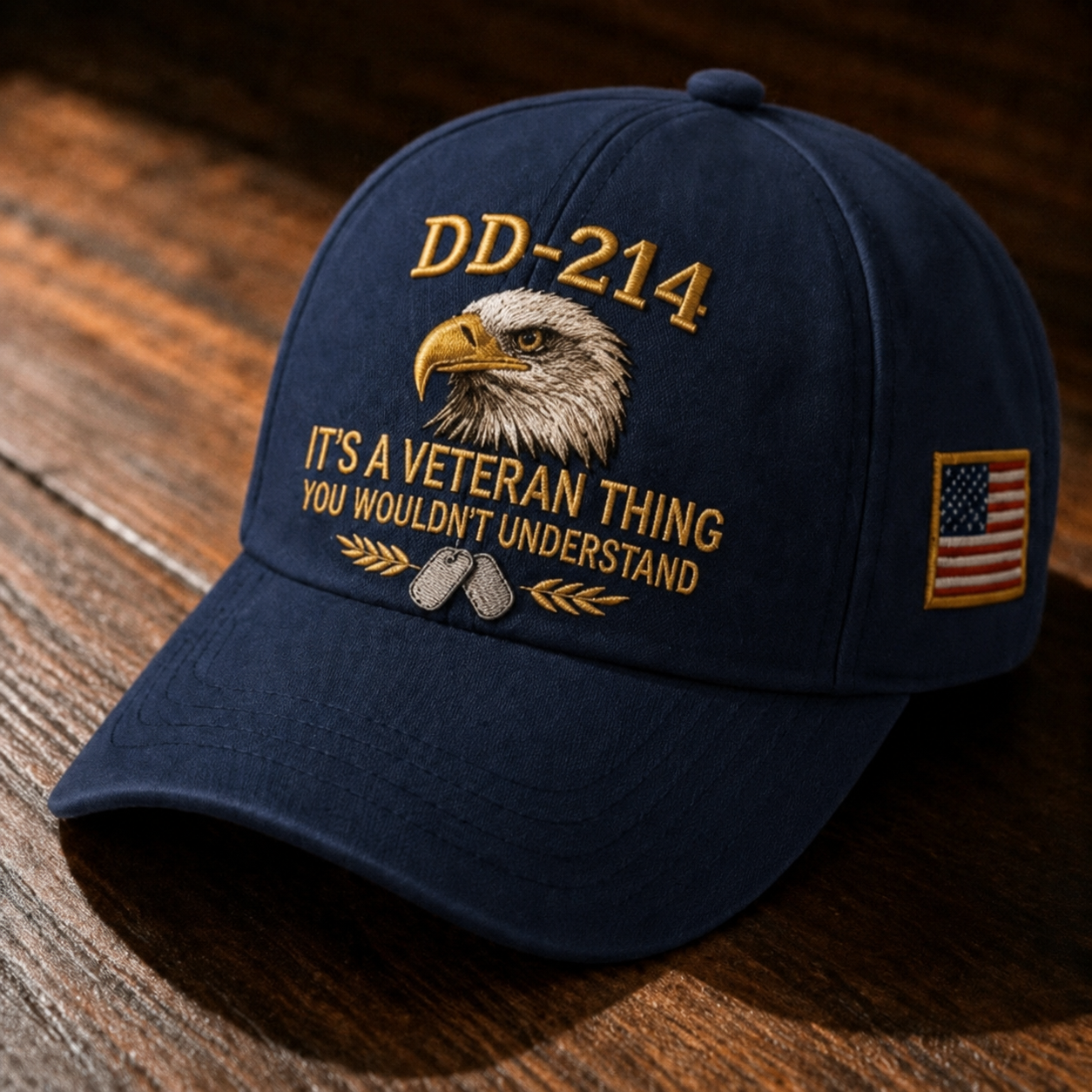 DD-214 Veteran 3D Embroidered Cap - “IT'S A VETERAN THING YOU WOULDN'T UNDERSTAND”🎁 Free Honor Coin With Every Cap Purchase