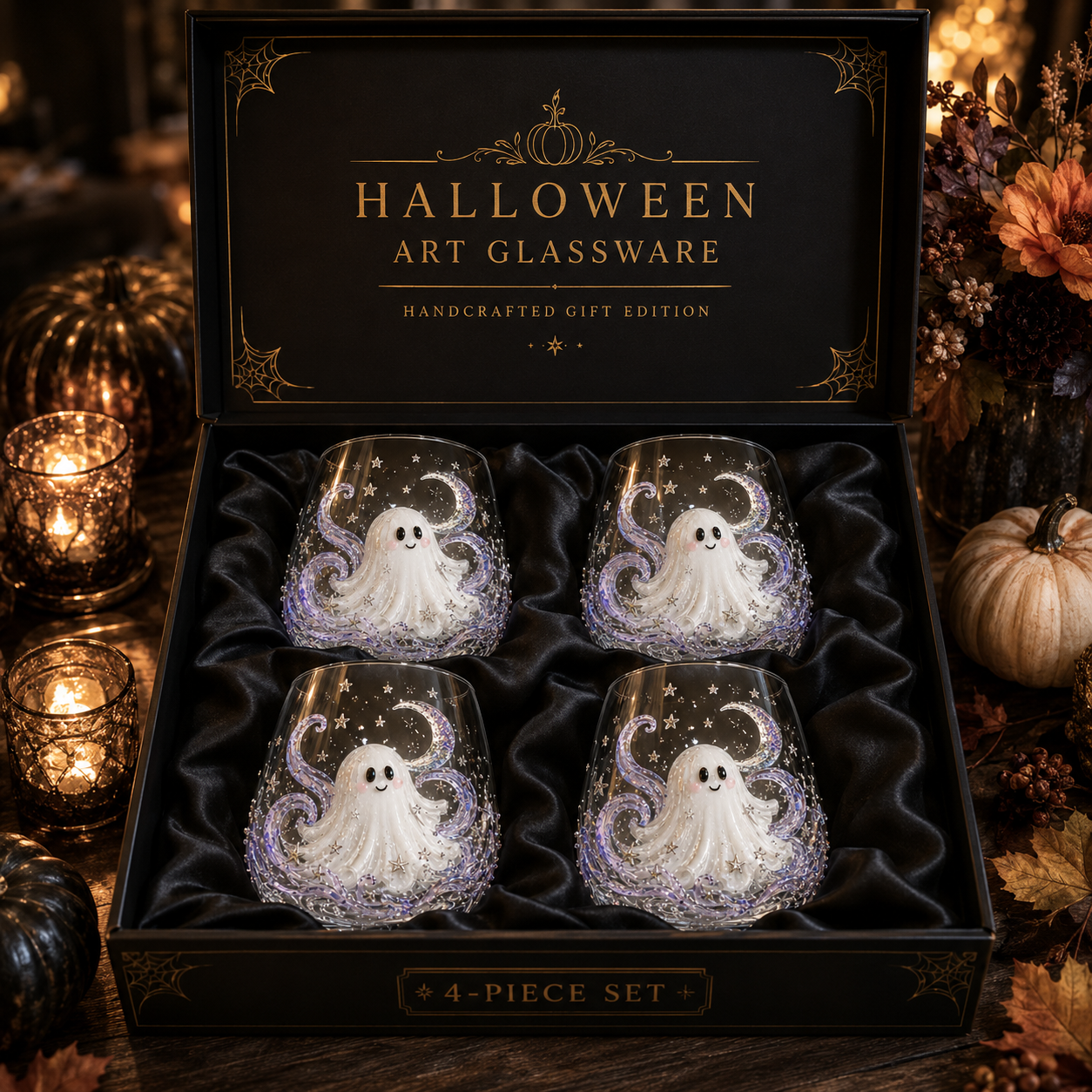 🎃 3D Halloween Artisan Glassware Collection | For Magical Halloween Sips, Eye-Catching 3D Details, Luminous Festive Party Moments & Cozy Fall Home Bar Glow
