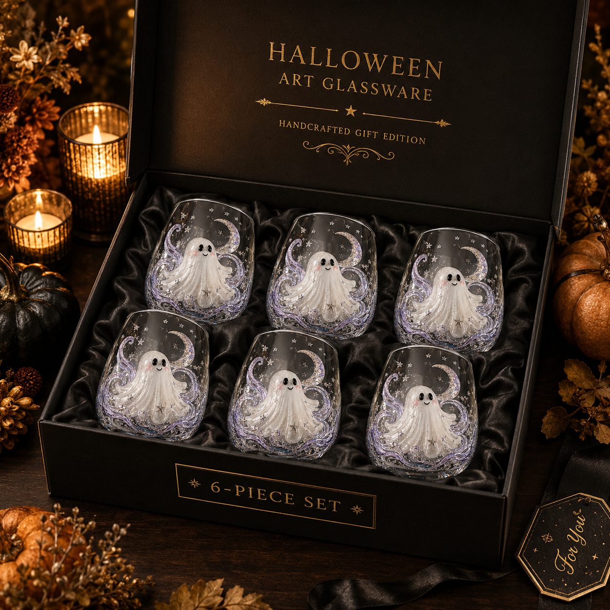 🎃 3D Halloween Artisan Glassware Collection | For Magical Halloween Sips, Eye-Catching 3D Details, Luminous Festive Party Moments & Cozy Fall Home Bar Glow
