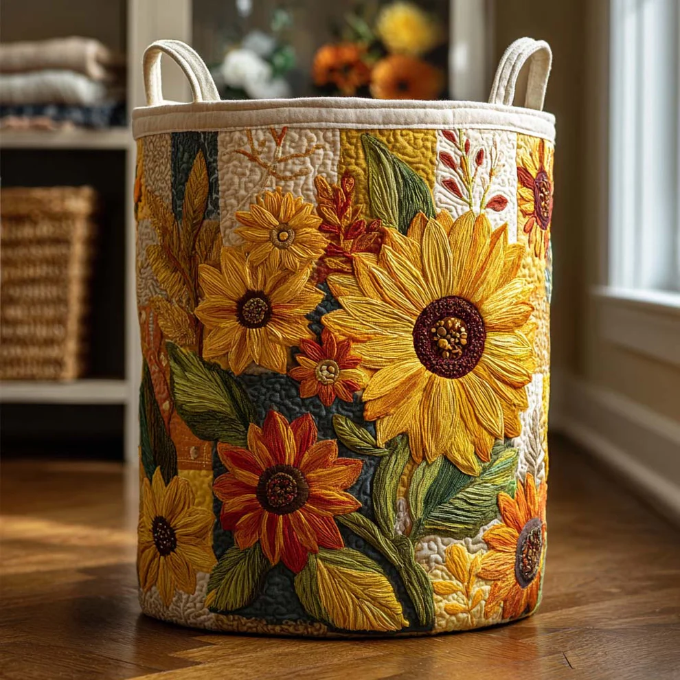 Hot Seller Floral Quilted Laundry Basket