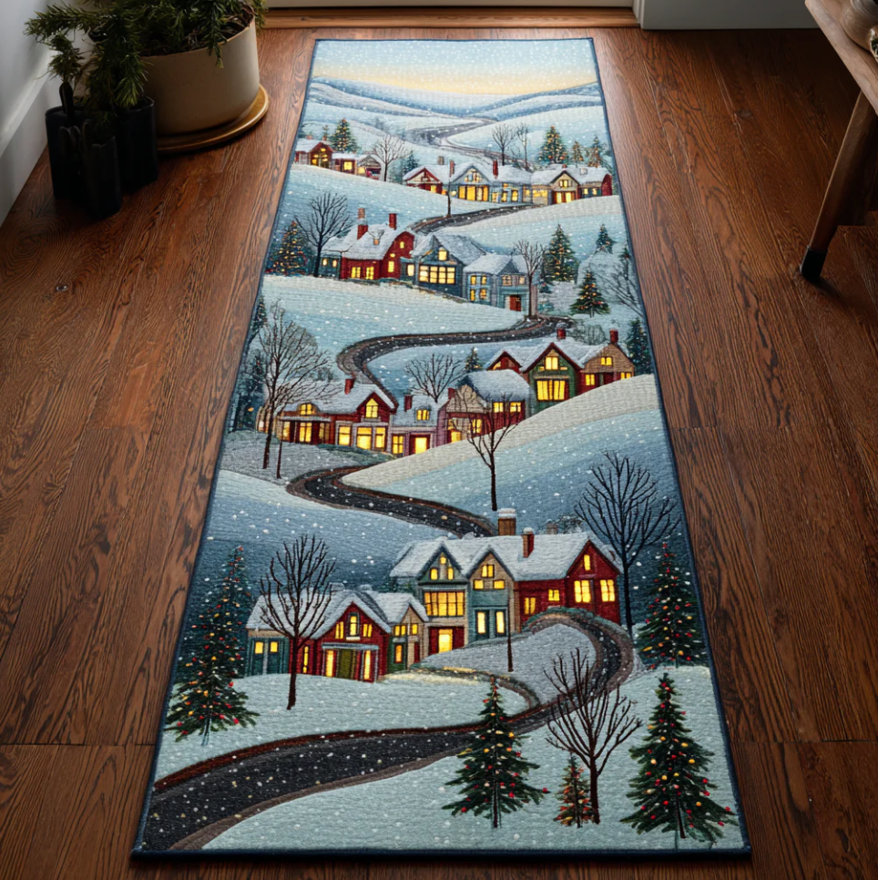 Whimsical 3D Visual Runner Carpet with Dragonfly Dragon Fishing Pawprint Themed Pattern Non-Slip Wear-Resistant Fabric Mat for Hallway Decoration