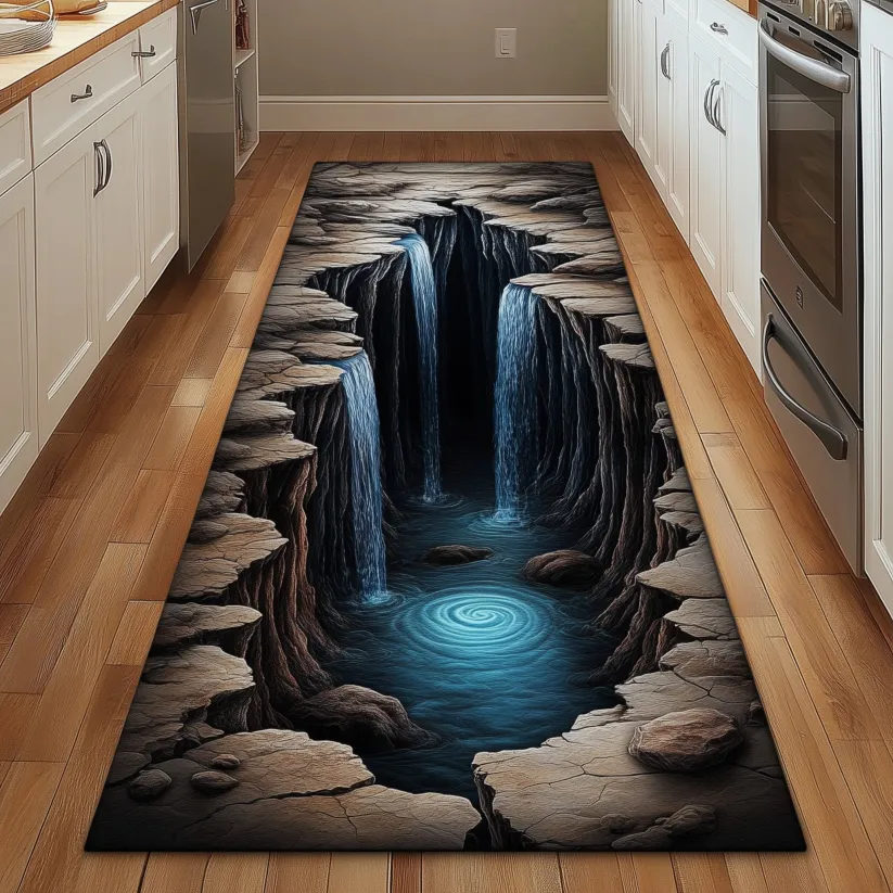 Immersive 3D Visual Effect Style     Multi-Design 3D Quilted Runner Rug | 3D