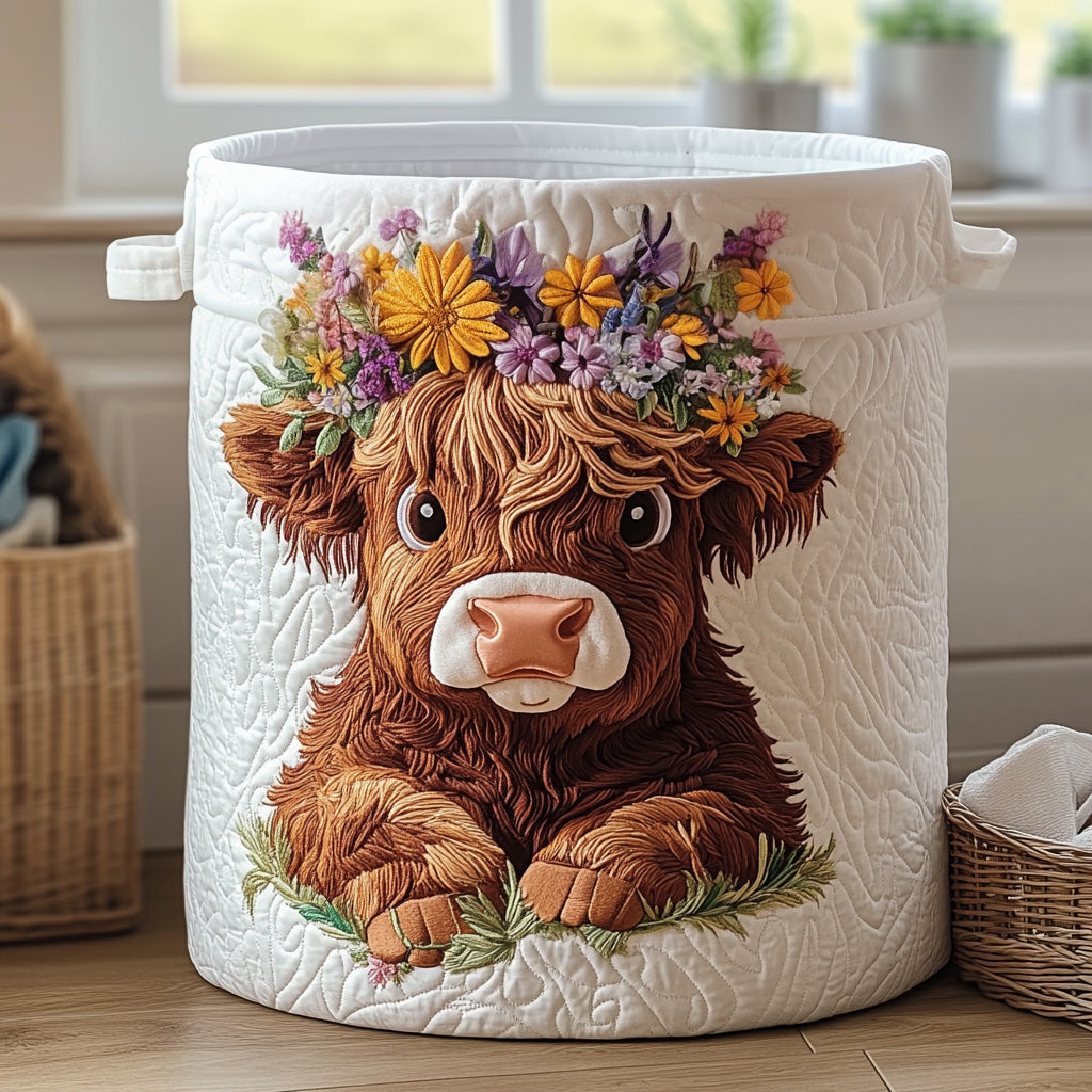 Cozy Calf Quilted Laundry Basket