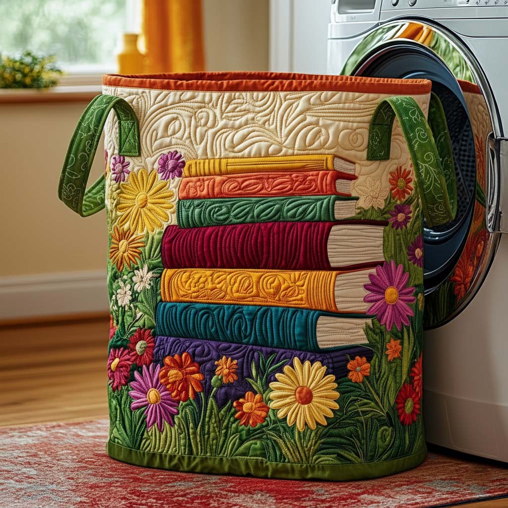 Rainbow Stack Quilted Laundry Basket  | book