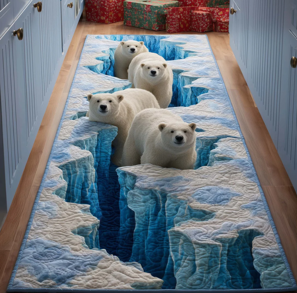 3D Visual Effect Themed Runner Rug with Artistic Scene Design for Hallway Decor Non-Slip Washable Polyester Floor Mat