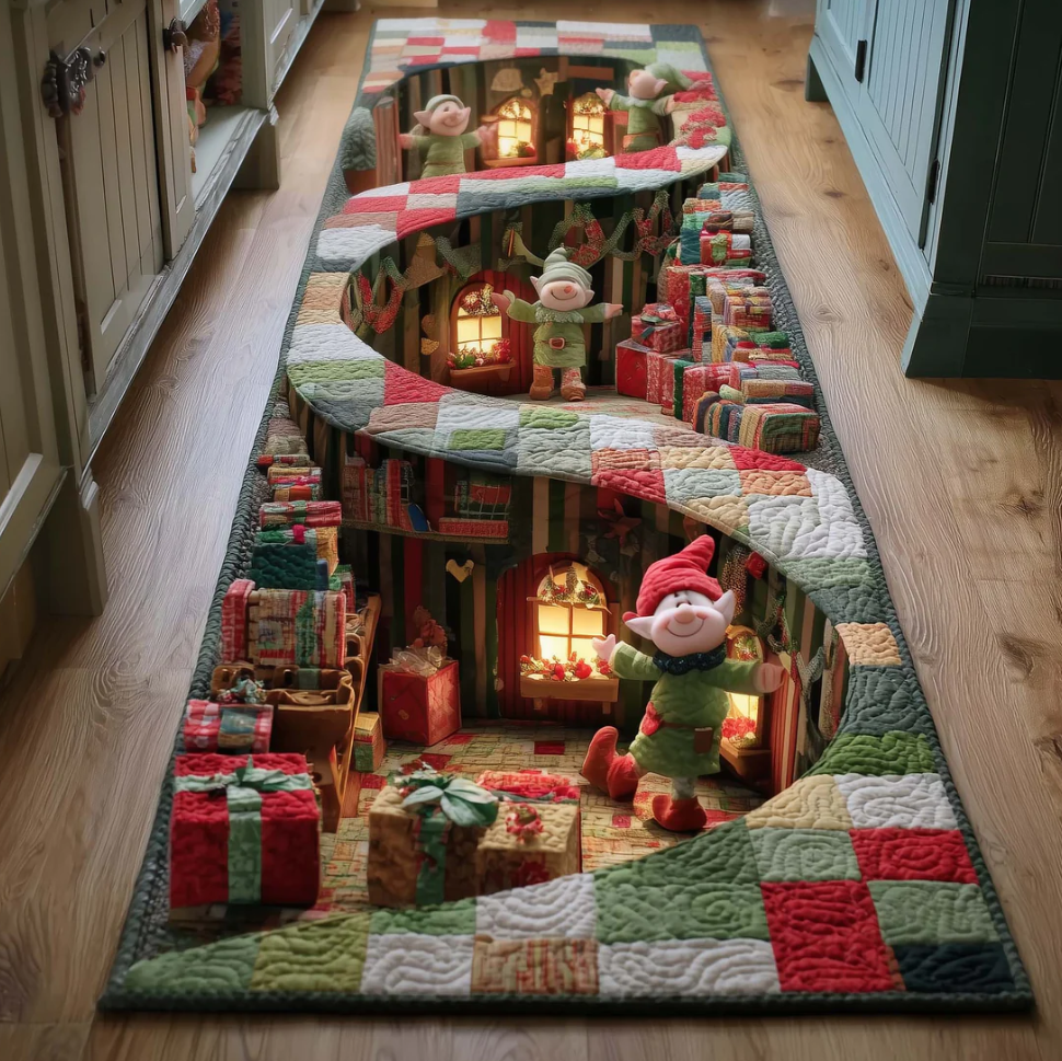 3D Visual Effect Themed Runner Rug with Artistic Scene Design for Hallway Decor Non-Slip Washable Polyester Floor Mat