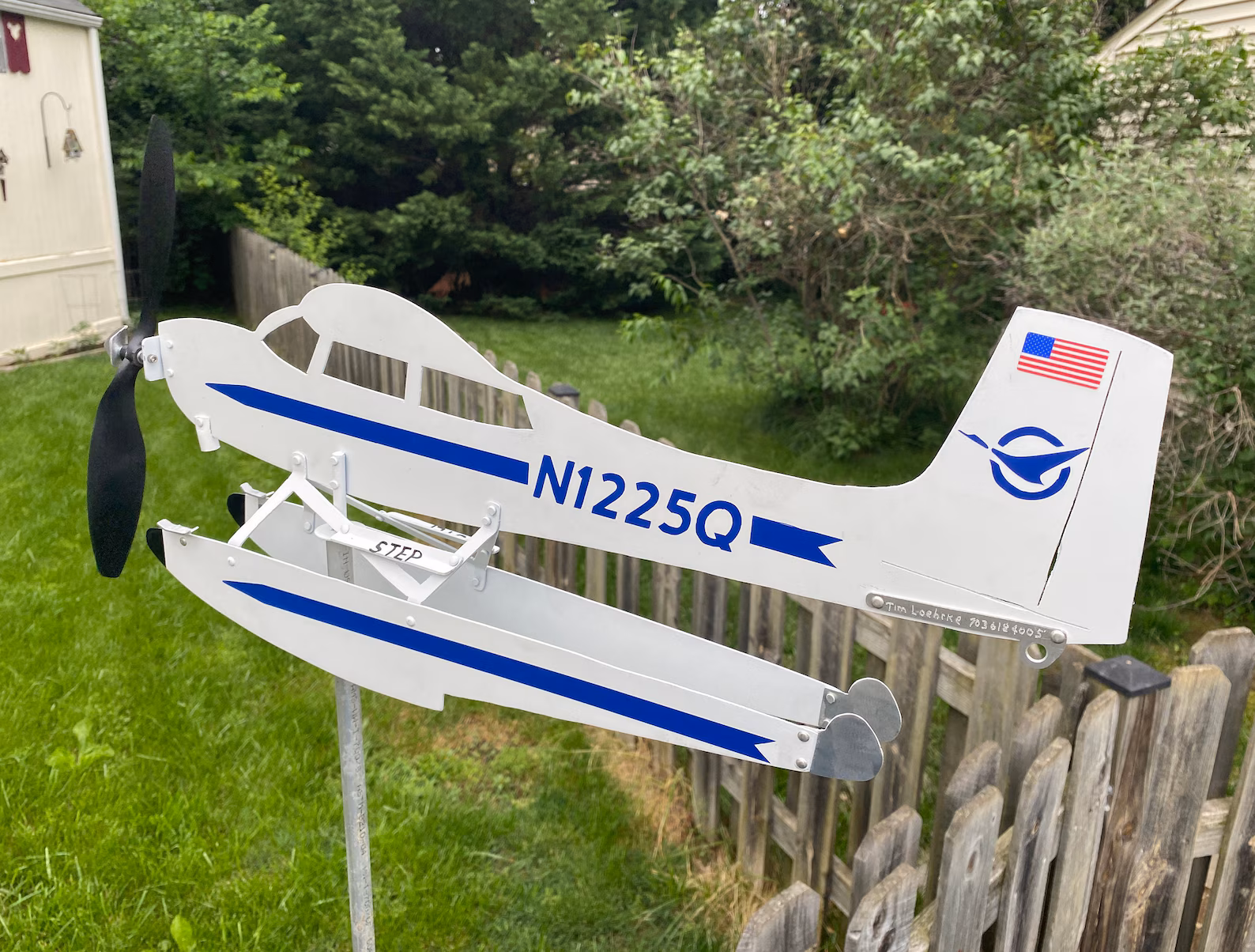 Agricultural Airplane Wind Spinner — Outdoor Farm-Inspired Decor That Moves With the Wind