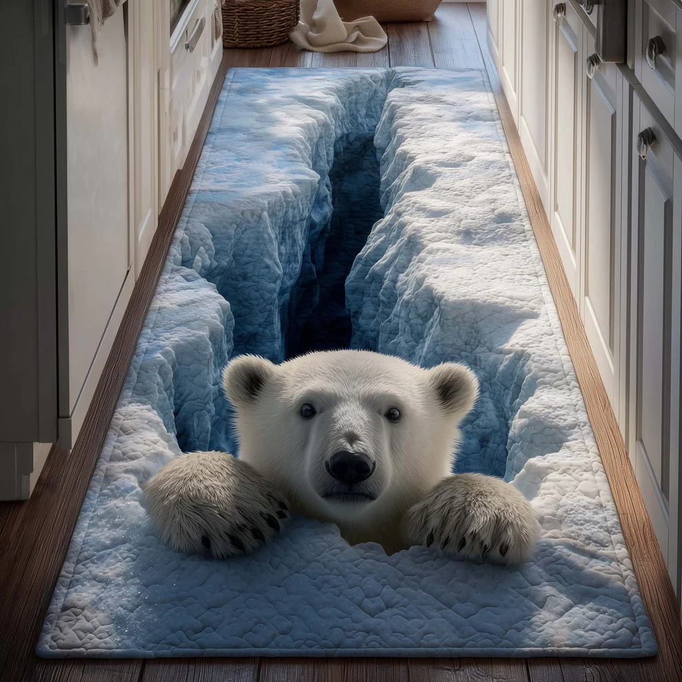 Glacier Bear Quilted Runner Rug  | Bear
