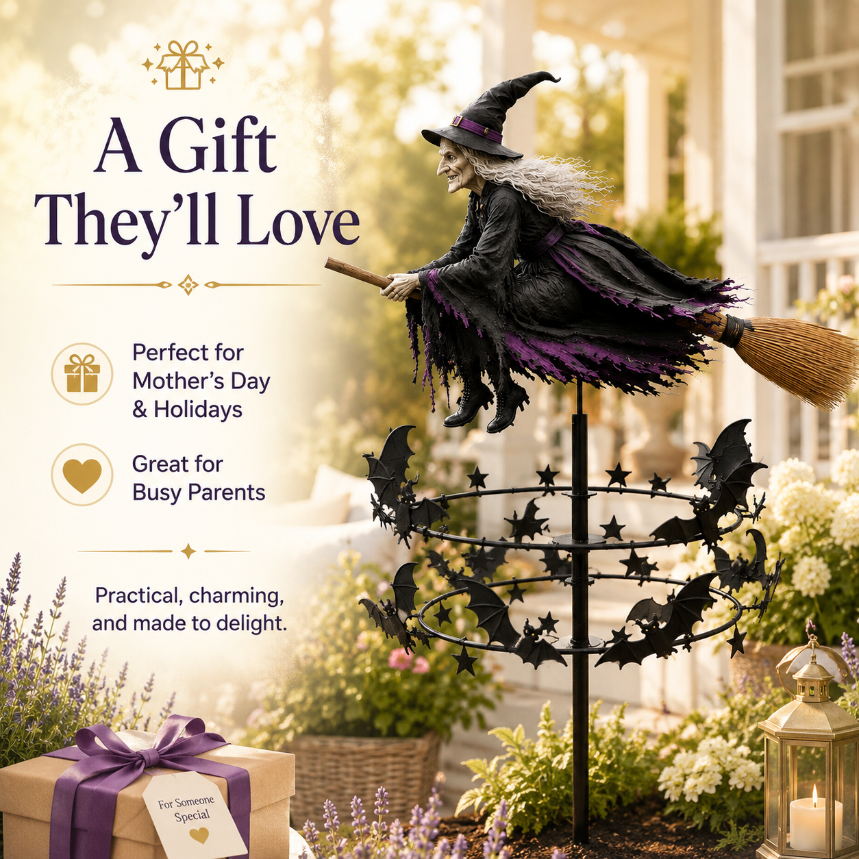 🔥 Halloween Early Bird Special 🧙‍♂️ The Enchanted Witch Garden Wind Spinner