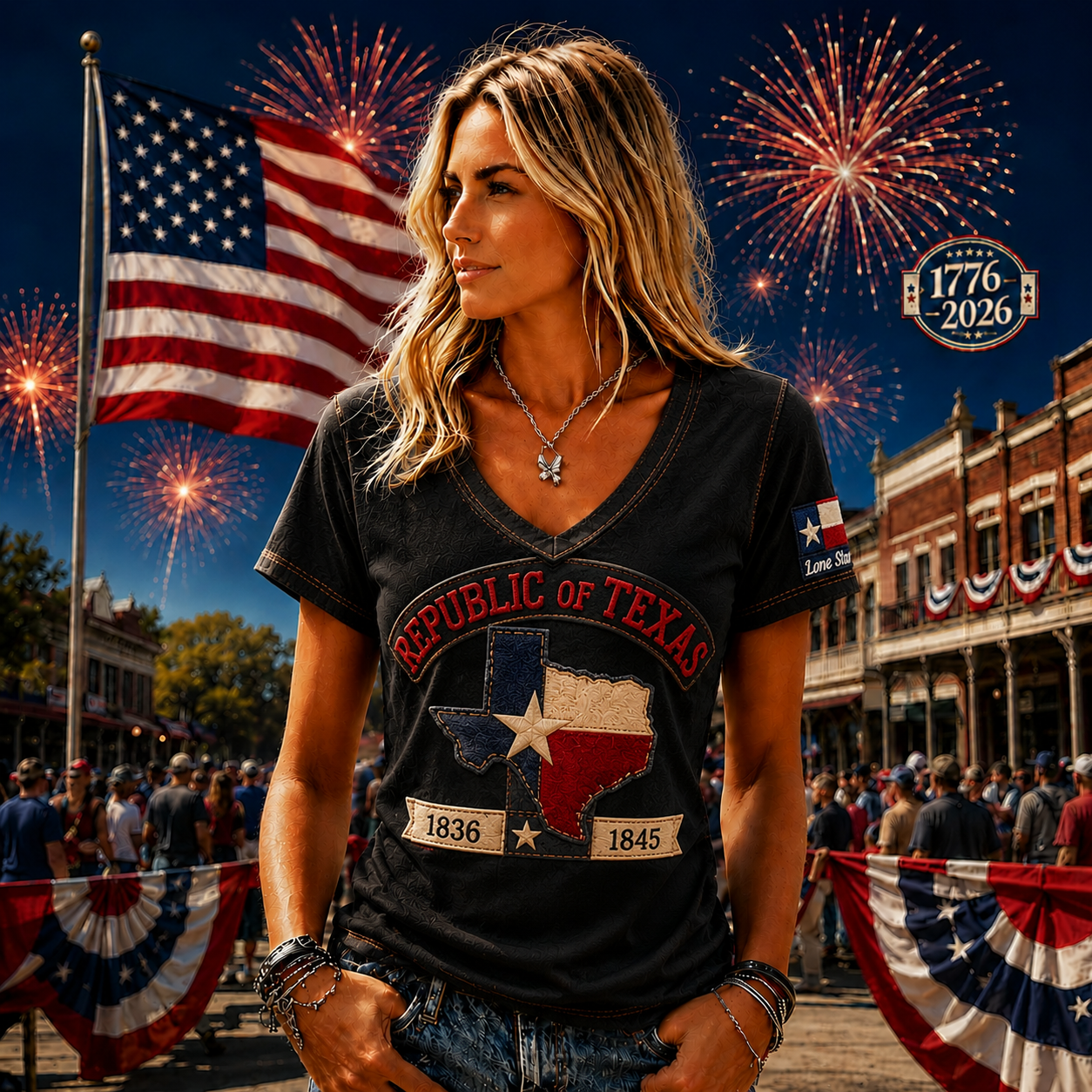 Women's V-Neck Tee – Celebrate Texas Pride in Style