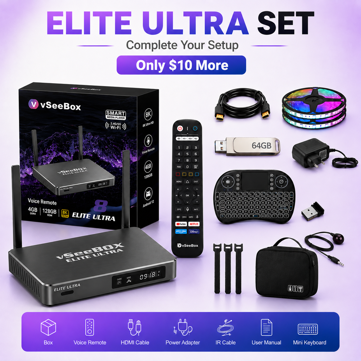 vSeeBox Elite Ultra + Premium Accessory Kit