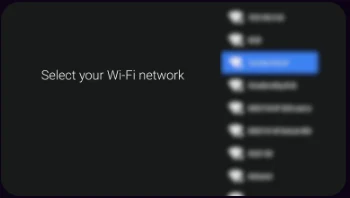 WiFi network selection screen