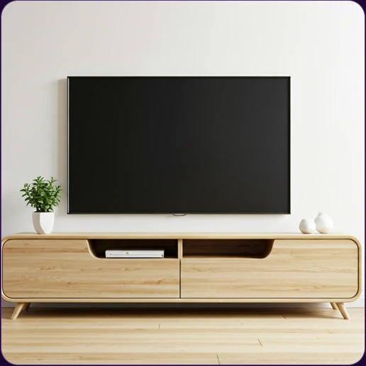 A television in a home entertainment setup