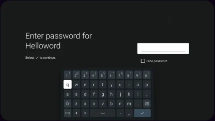 WiFi password input screen
