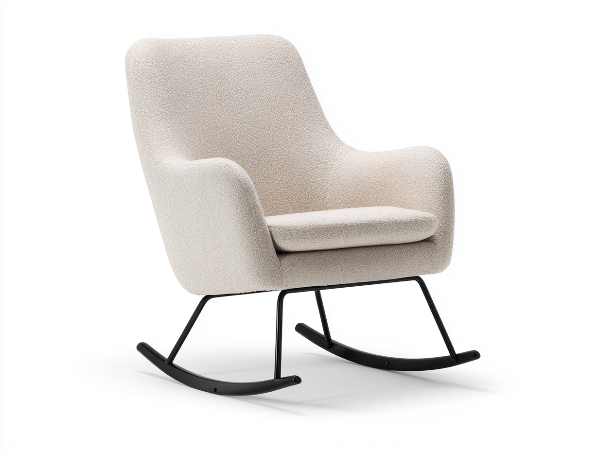 Mecedoras tapizada en bouclé 86x78x94 cm beige para salón - diseño moderno-Mimocohome