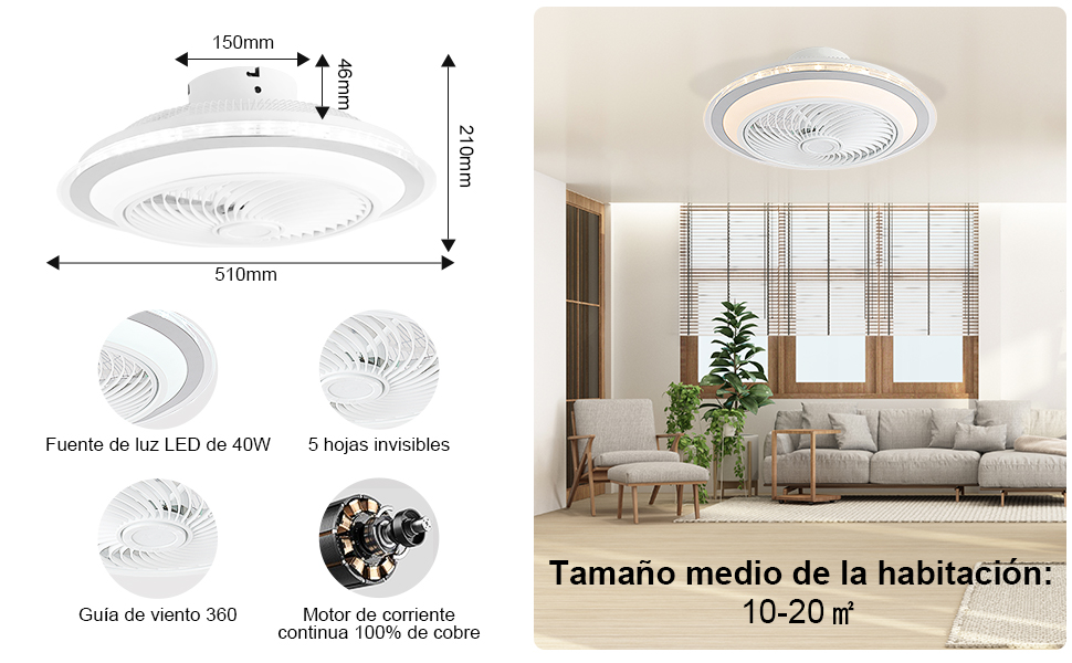 ventilateur de plafond avec lumière